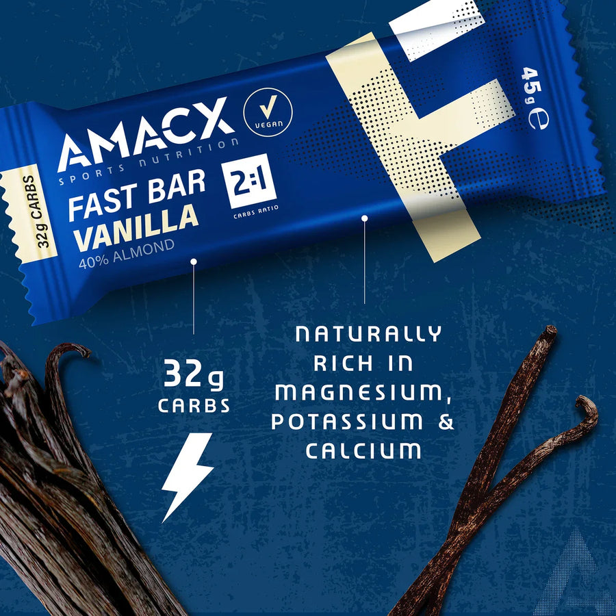 Barritas Energéticas Amacx Fast Bar Vainilla Caja 12uds Azul #4