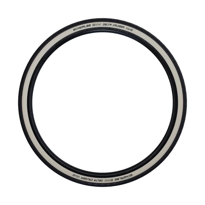 Cubierta Schwalbe Delta Cruiser Plus HS431 Active PunctureGuard TwinSkin Rígida Negro/Blanco Reflectante