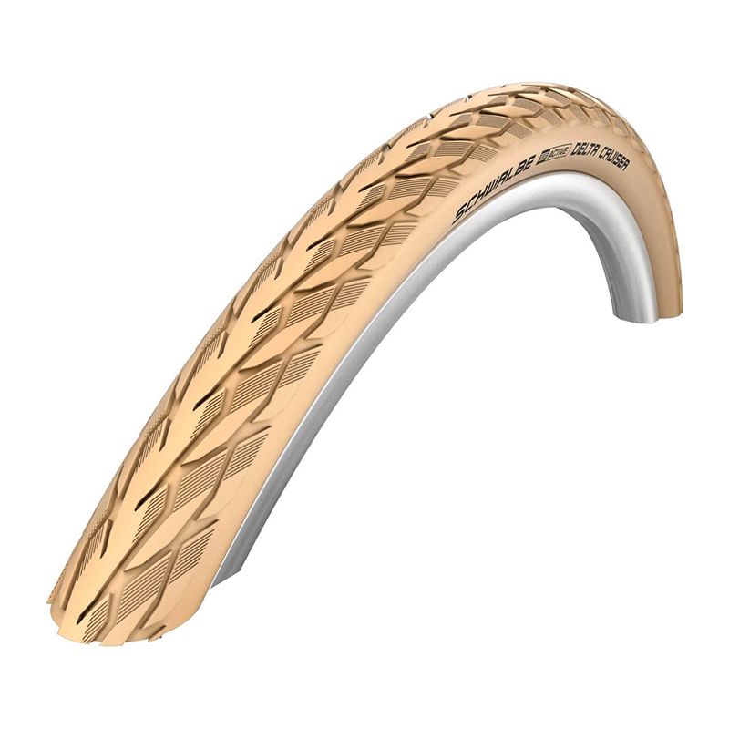 Cubierta Schwalbe Delta Cruiser Plus PunctureGuard Rígida Crema